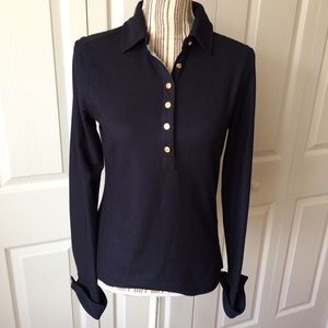 Brooks Brothers navy blue long sleeved polo shirt